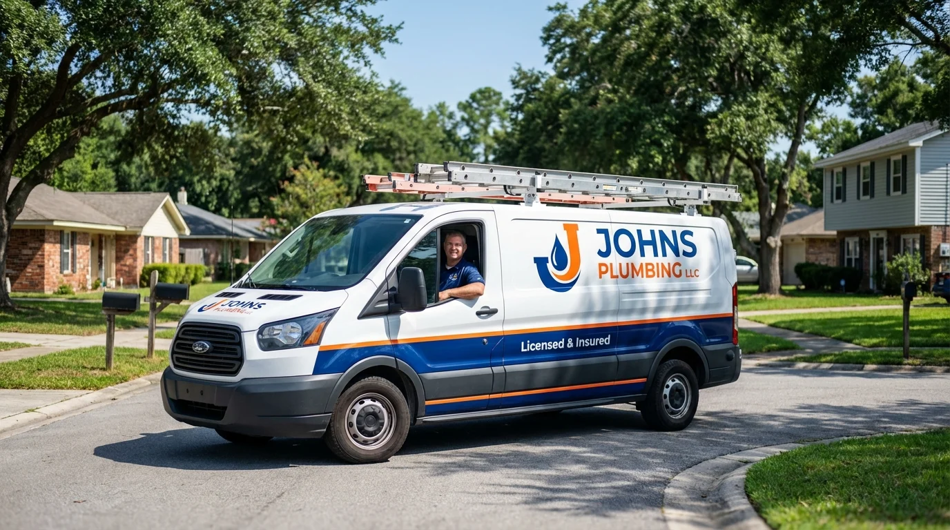 Johns Plumbing LLC service van in Varnell, GA