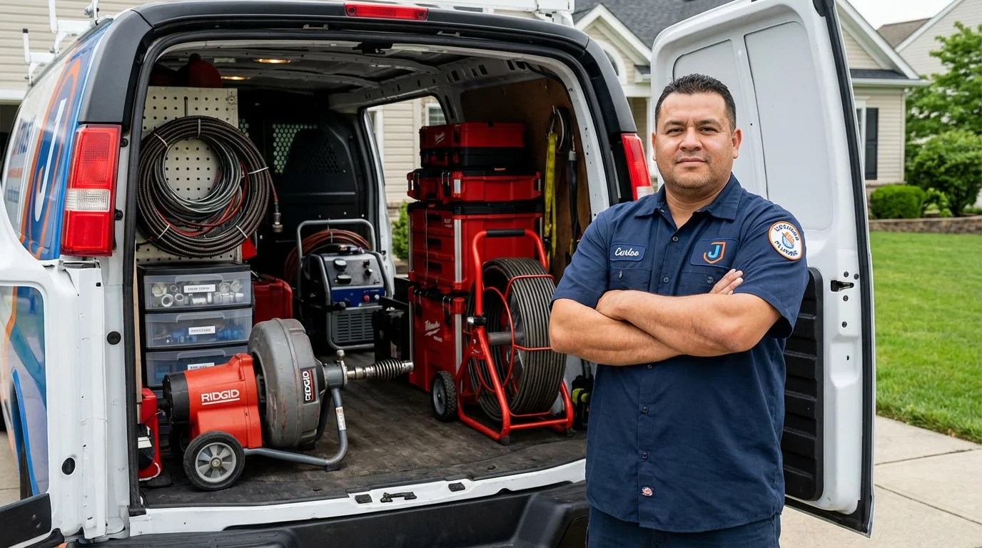 Professional drain cleaning equipment and Johns Plumbing LLC plumber in Varnell