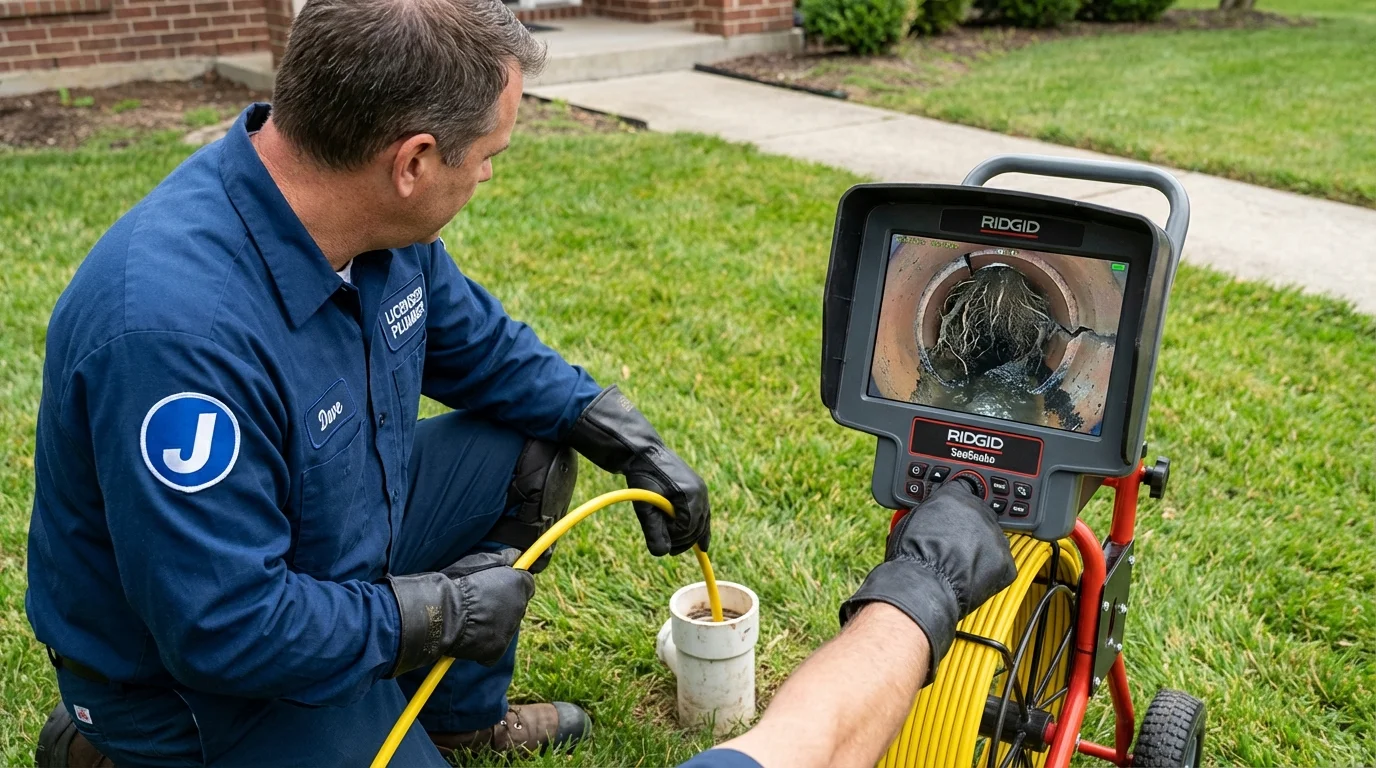 Sewer camera inspection being performed by Johns Plumbing LLC in Varnell