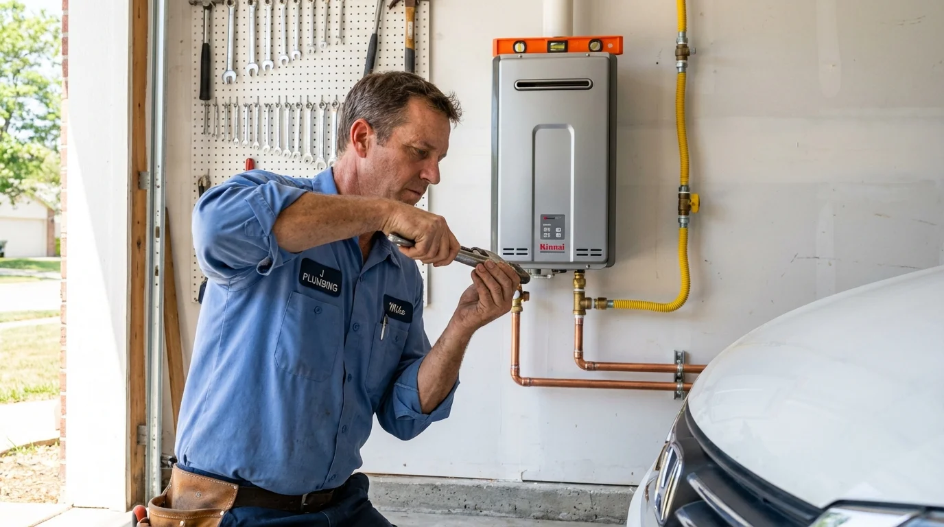 Tankless water heater installation by a Johns Plumbing LLC plumber in Varnell
